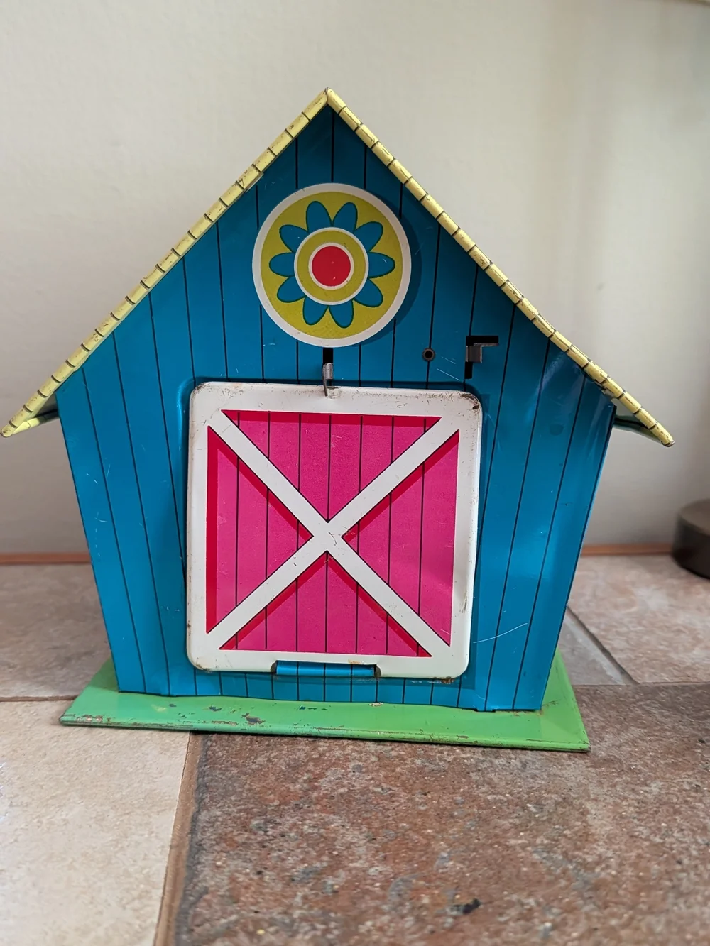 vintage Ohio Art tin litho toy barn 50s 60s Metal Collectible Play Doll House